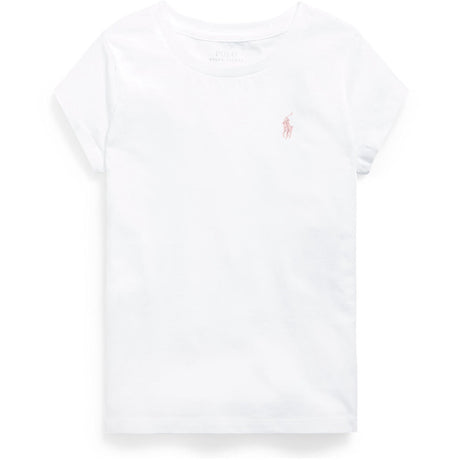 Polo Ralph Lauren White W/ Hint Of Pink Girl T-Shirt