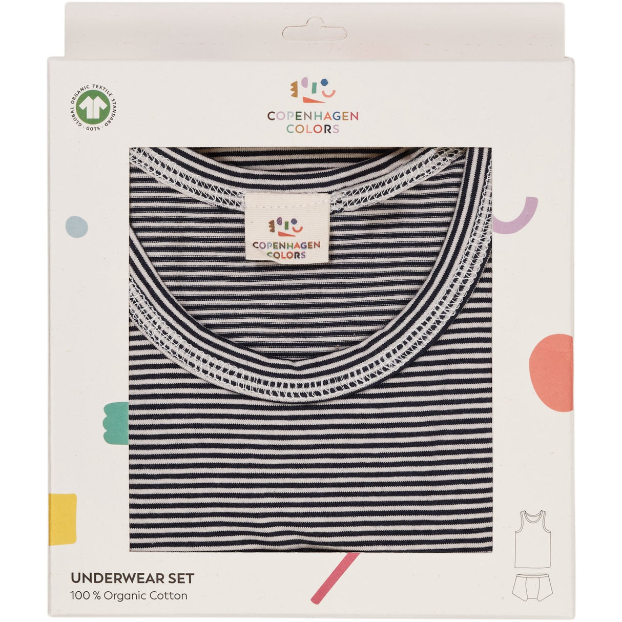 COPENHAGEN COLORS NAVY/CREAM STRIPE STRIPED BOY Undertøy Sett