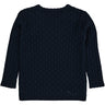 COPENHAGEN COLORS Navy Merino Classic Pointelle Bluse