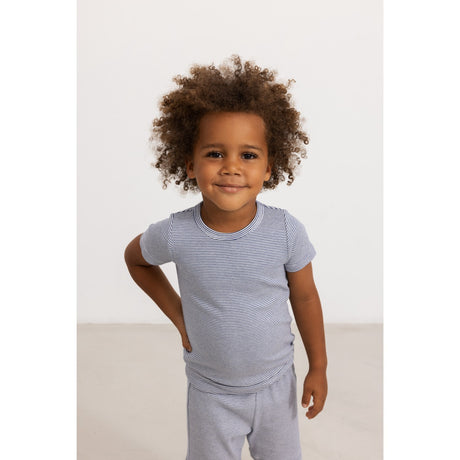 MarMar Modal Fine Rib Blue Stripe Tago T-Skjorte
