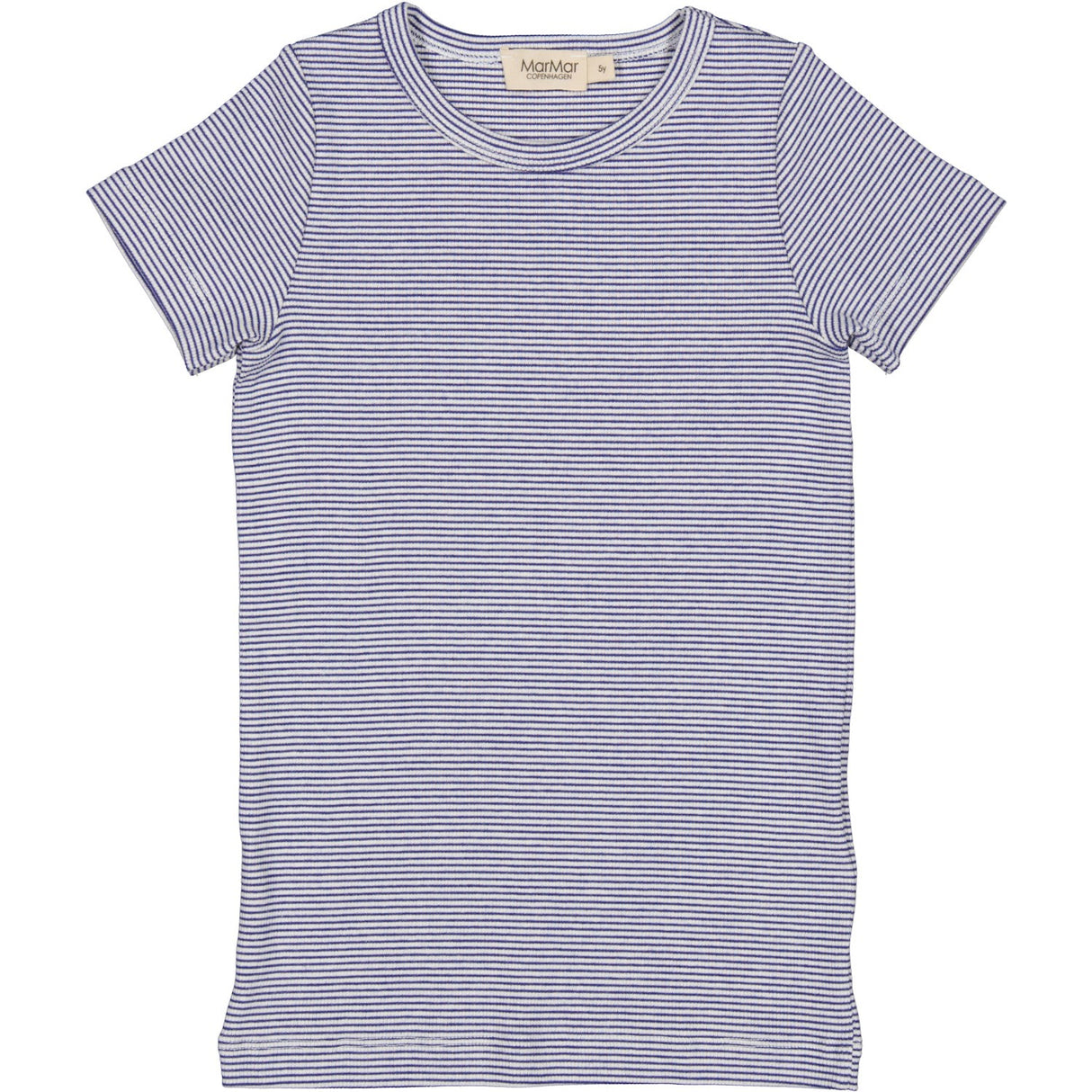 MarMar Modal Fine Rib Blue Stripe Tago T-Skjorte
