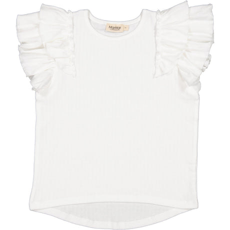 MarMar Modal Pointelle Gentle White Tavora Frill T-Skjorte