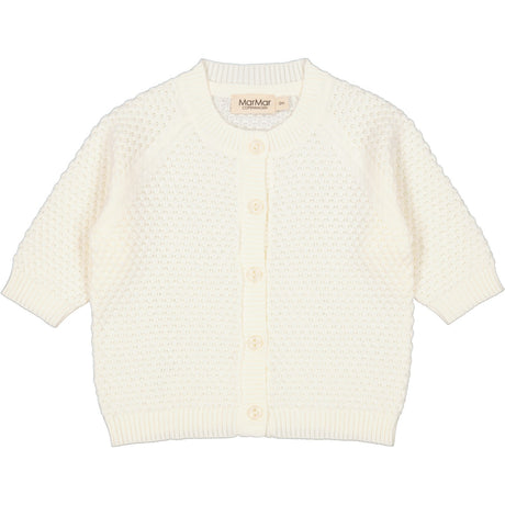 MarMar New Born Modal Mix Honeycomb Gentle White Taki Strikk Cardigan