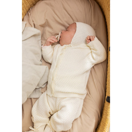 MarMar New Born Modal Mix Honeycomb Gentle White Taki Strikk Cardigan