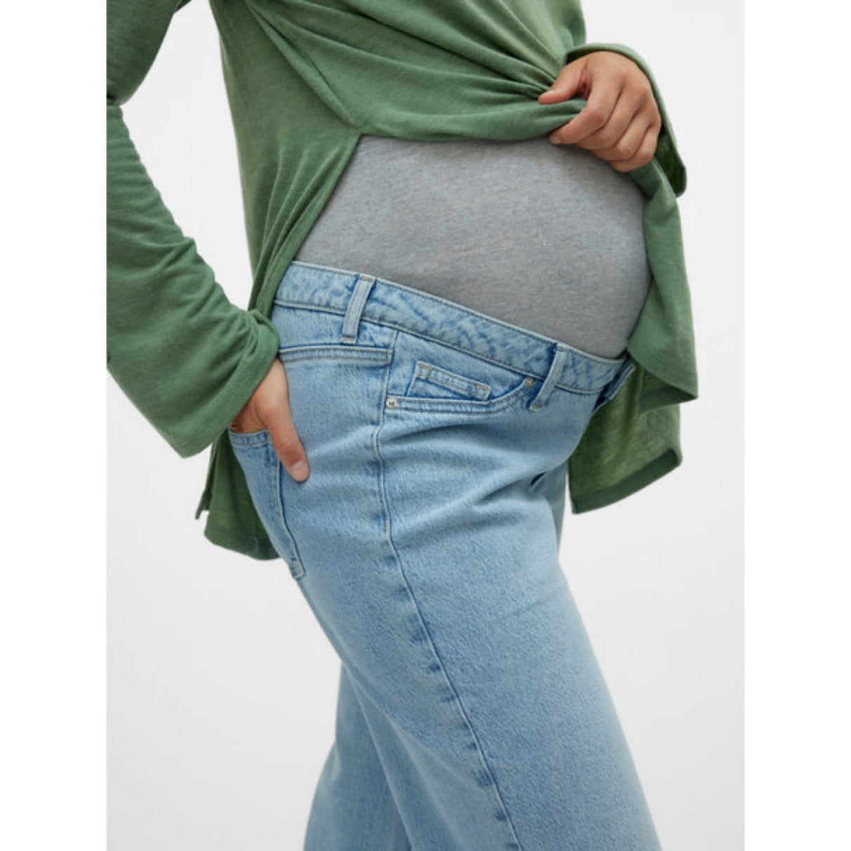 Vero Moda Maternity Light Blue Denim Tessa Wide Jeans Noos