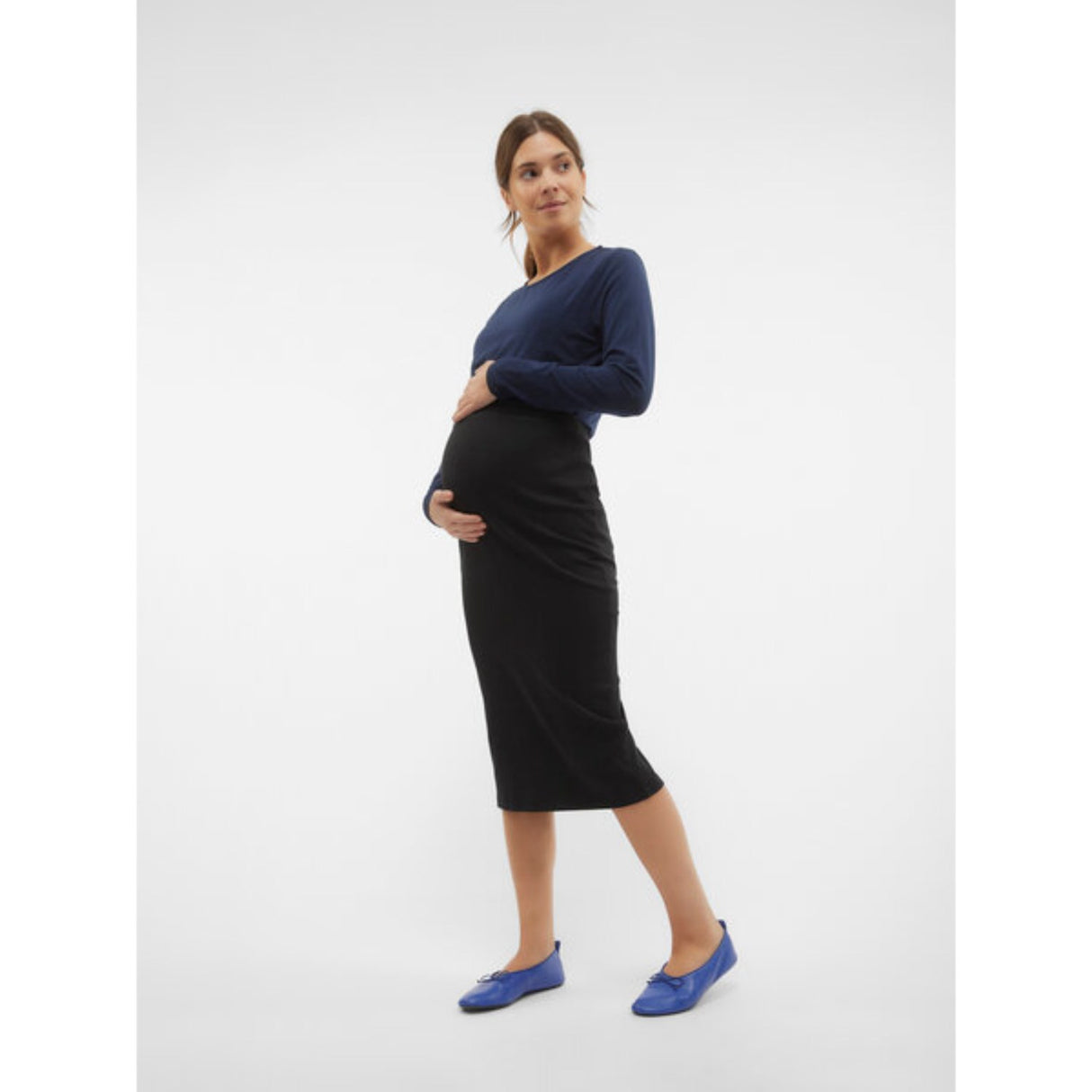 Vero Moda Maternity Black Lavender Pencil Skjørt Noos