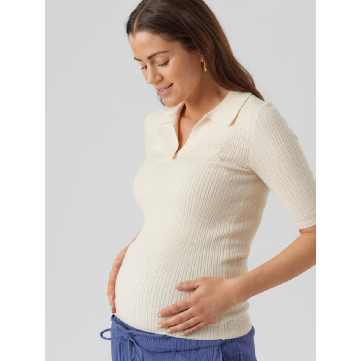 Vero Moda Maternity Birch Holly Polo Pullover Noos