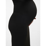 Vero Moda Maternity Black Isa Seamless Midi Rib Kjole Noos