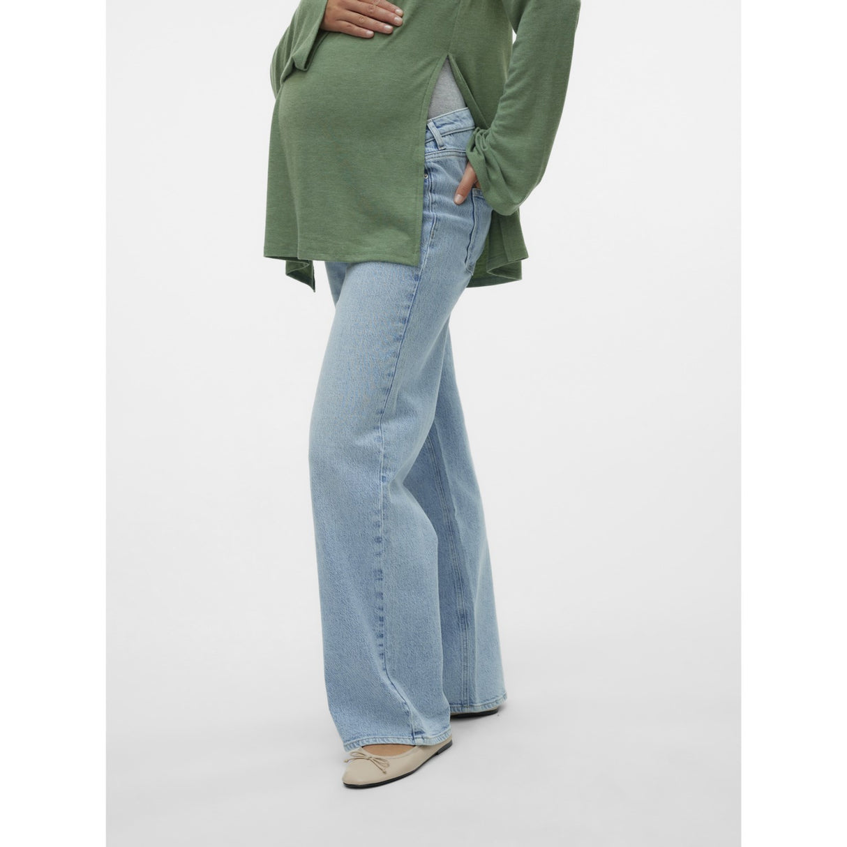 Vero Moda Maternity Light Blue Denim Tessa Wide Jeans Noos