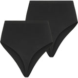 Mama;licious Black Heal Cotton G-String 2-pack Noos