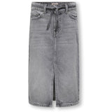 kids ONLY Medium Grey Denim Gianna Belted Midi Skjørt Dot Denim