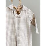 Lalaby Beige Gingham Classic Pj Drakt