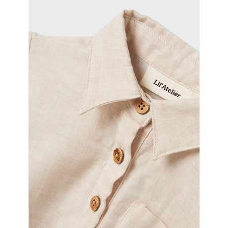Lil'Atelier Bleached Sand Tarou Loose Skjorte Body