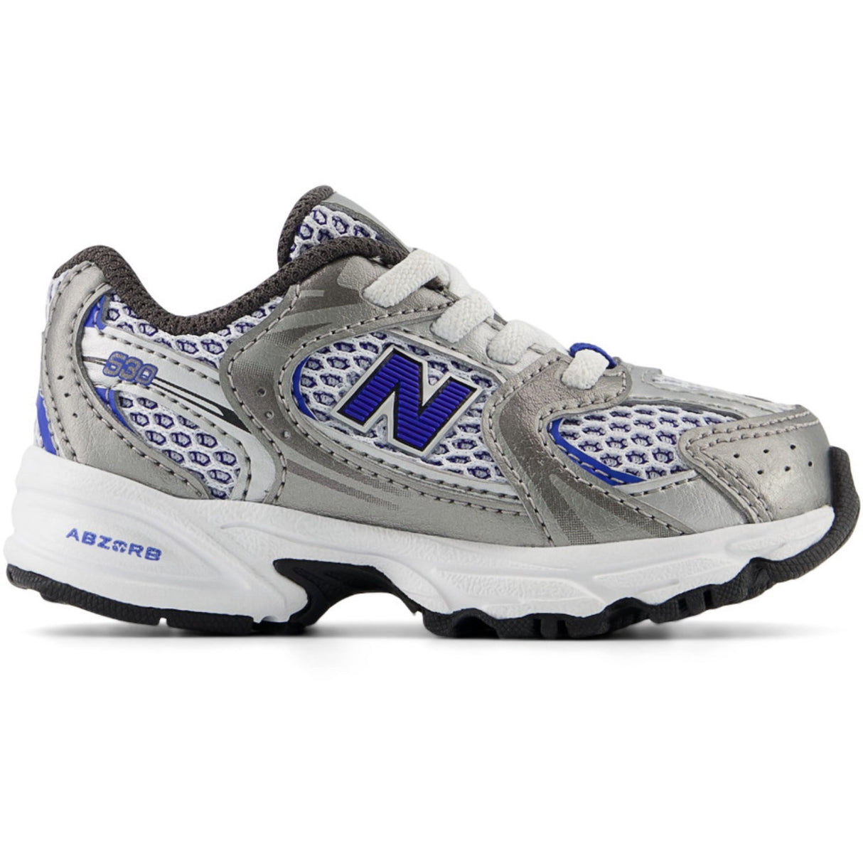 New Balance Dark Silver Metallic New Balance 530 Kids Bungee Lace