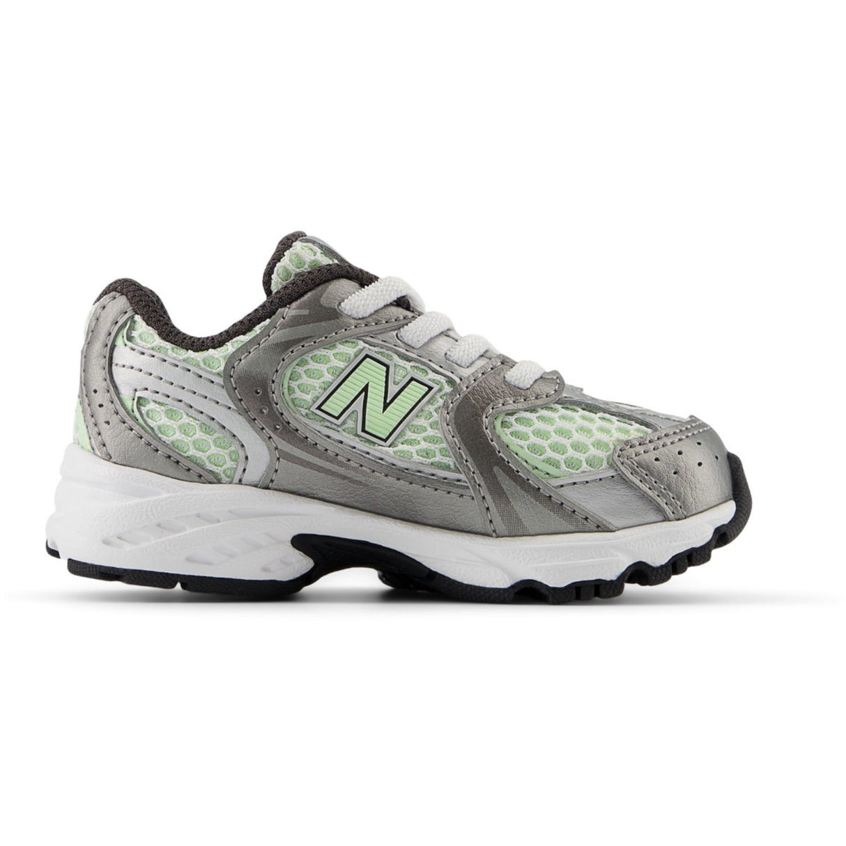 New Balance Dark Silver Metallic New Balance 530 Kids Bungee Lace