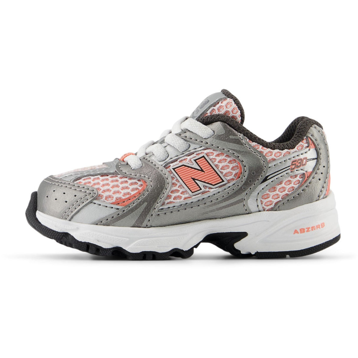 New Balance Dark Silver Metallic New Balance 530 Kids Bungee Lace