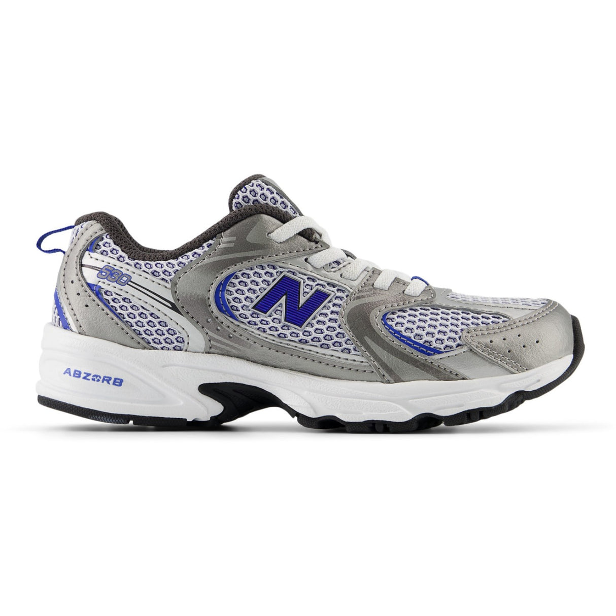 New Balance Dark Silver Metallic New Balance 530 Kids Bungee Lace