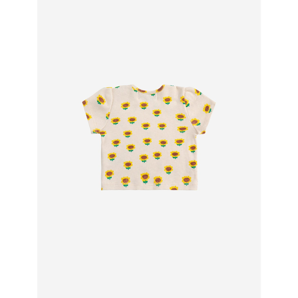 Bobo Choses Beige Sunflower All Over Balloon Sleeve T-Shirt