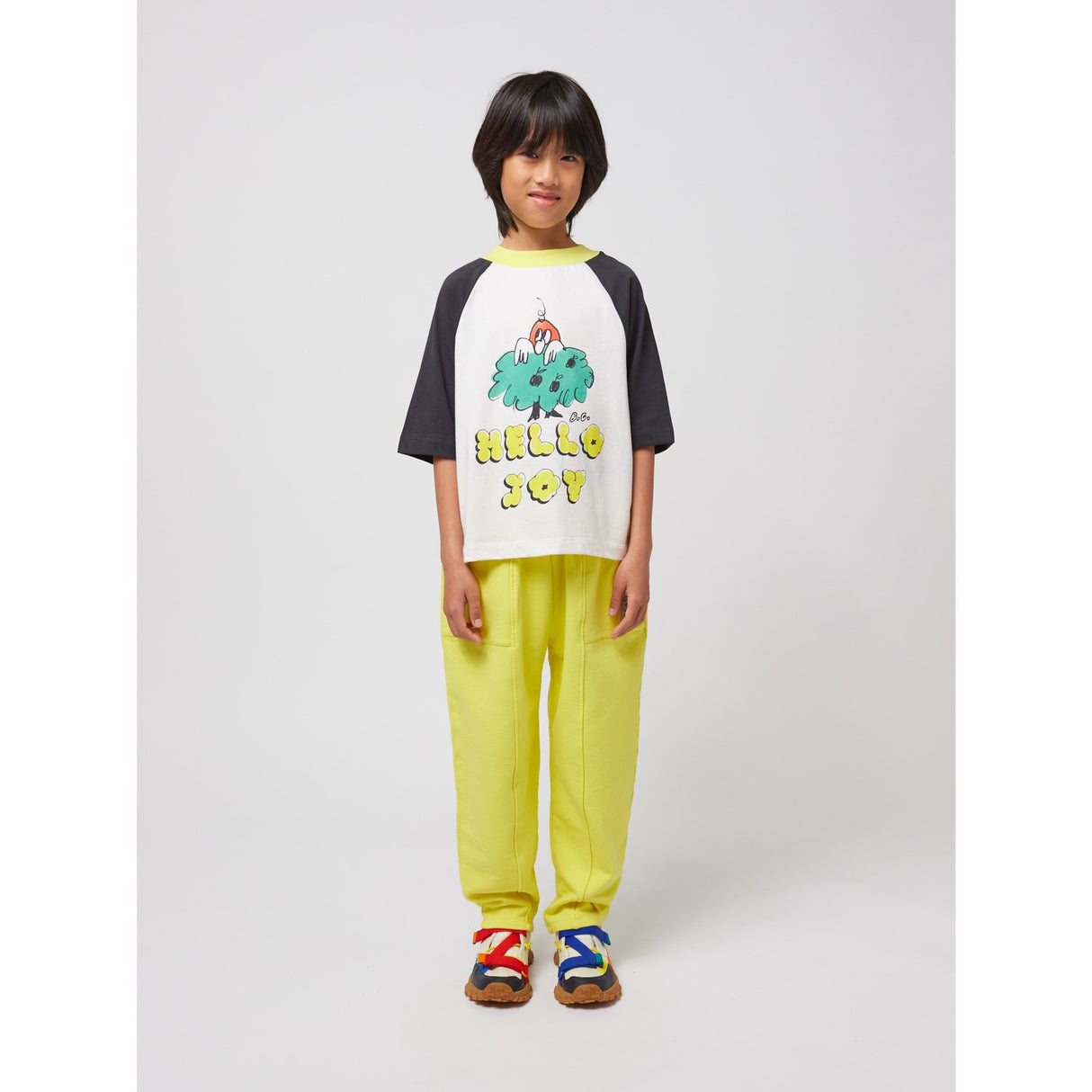 Bobo Choses Offwhite Hello Joy Ranglan Ermer T-Shirt