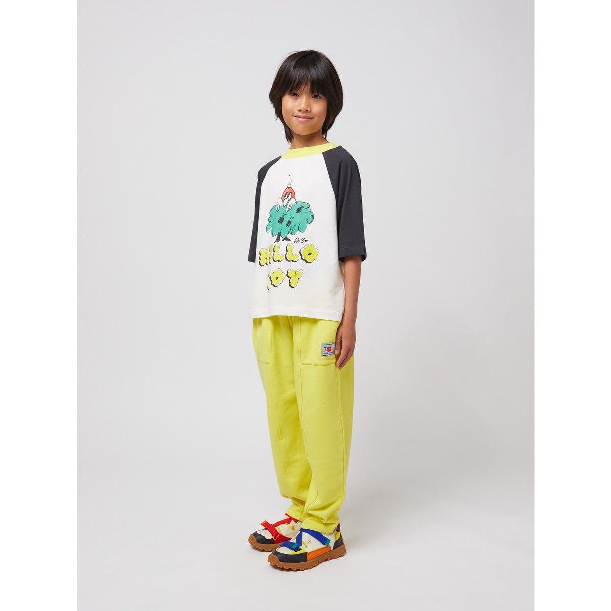 Bobo Choses Offwhite Hello Joy Ranglan Ermer T-Shirt