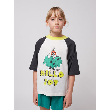 Bobo Choses Offwhite Hello Joy Ranglan Ermer T-Shirt