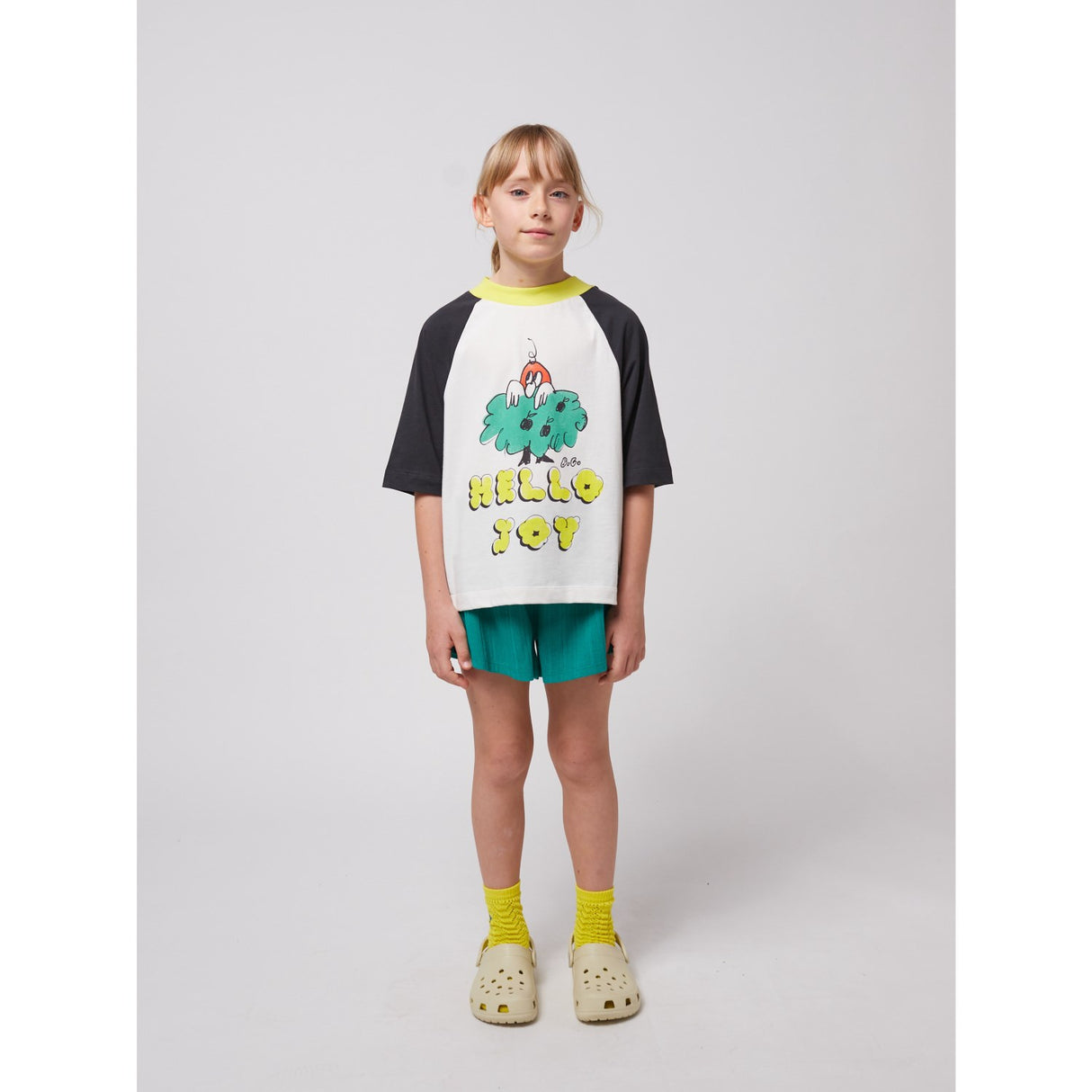 Bobo Choses Offwhite Hello Joy Ranglan Ermer T-Shirt