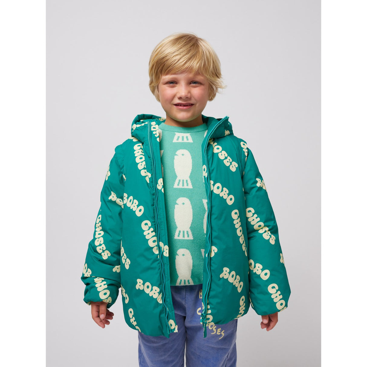 Bobo Choses Green Wavy Bobo Choses All Over Lys Vattert Anorak