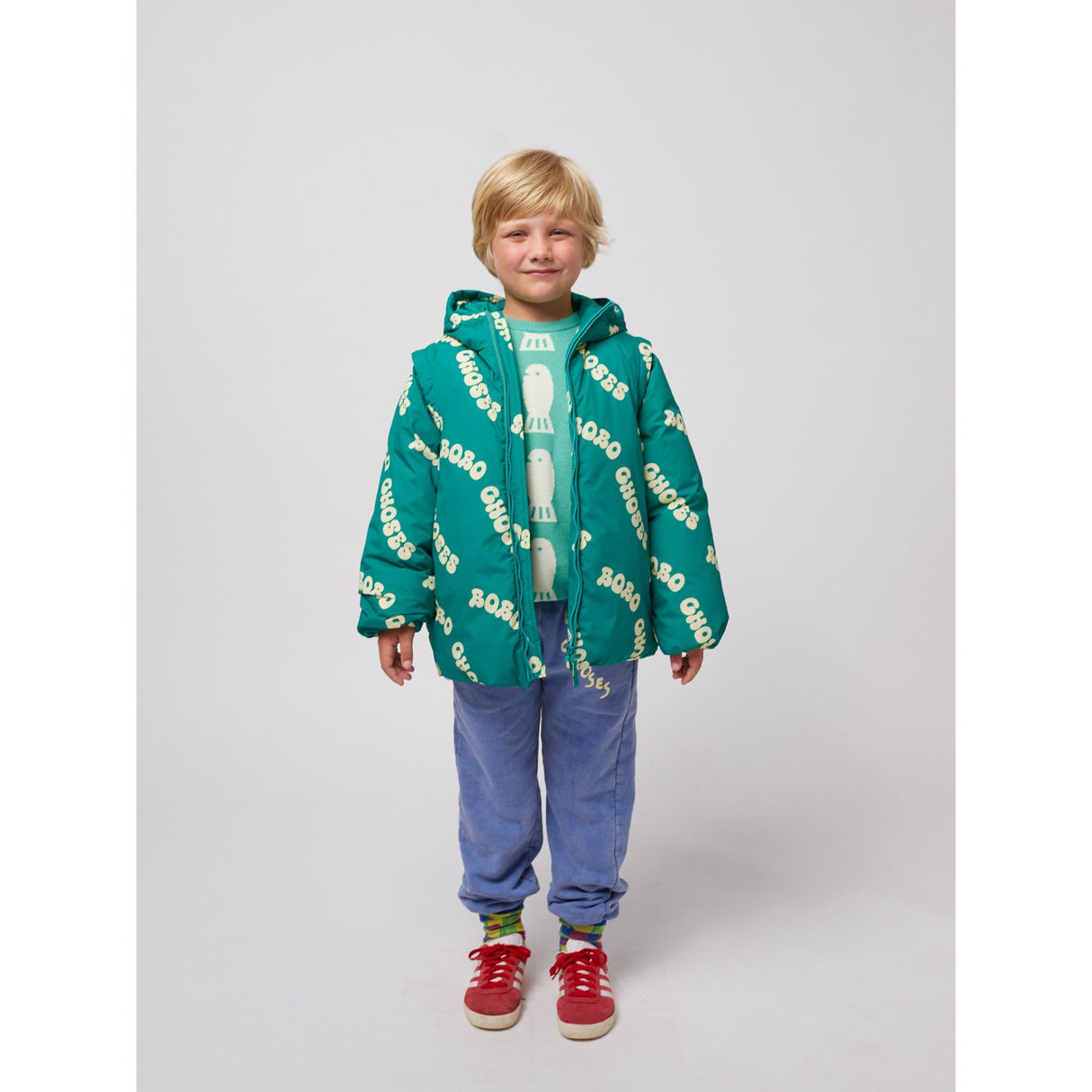 Bobo Choses Green Wavy Bobo Choses All Over Lys Vattert Anorak