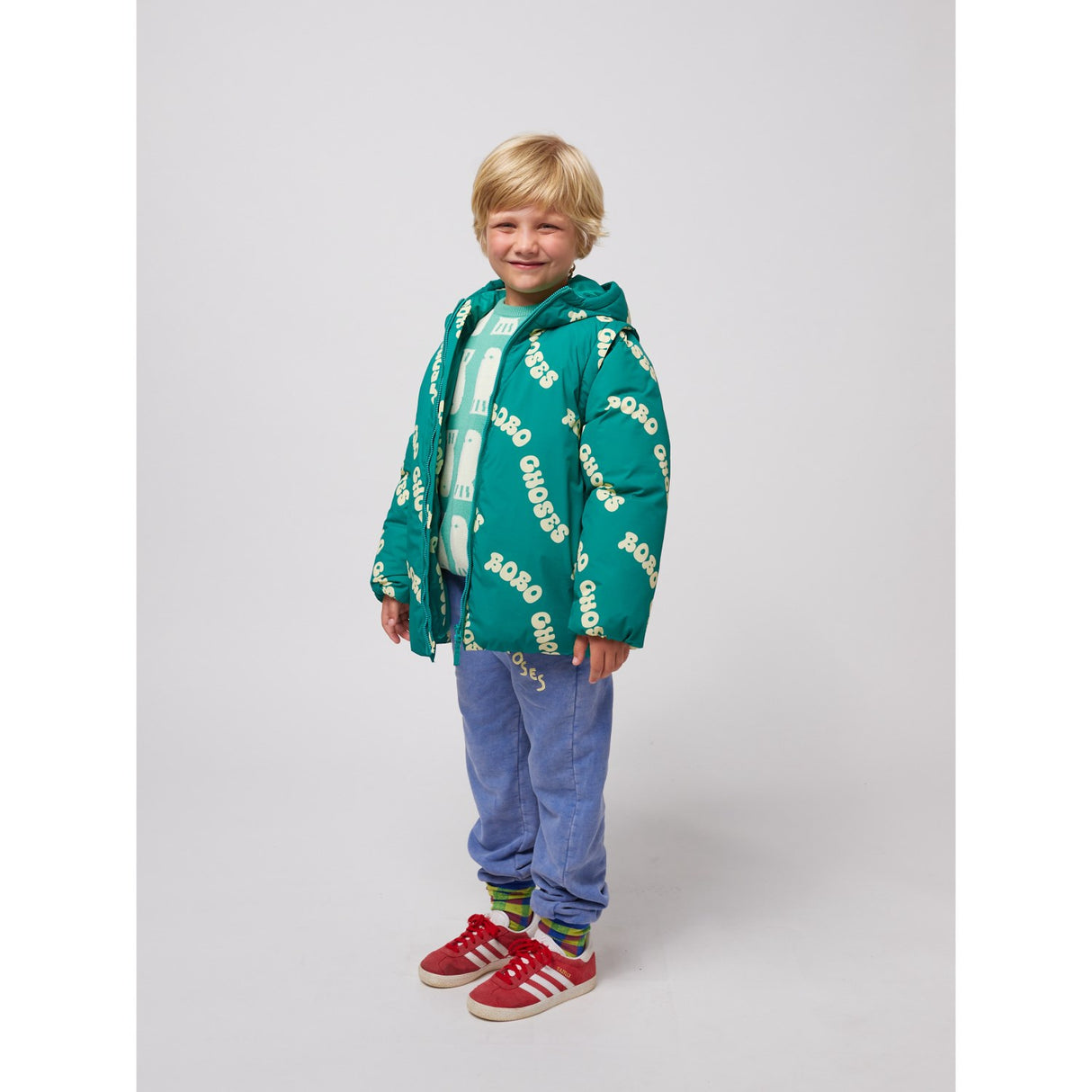 Bobo Choses Green Wavy Bobo Choses All Over Lys Vattert Anorak