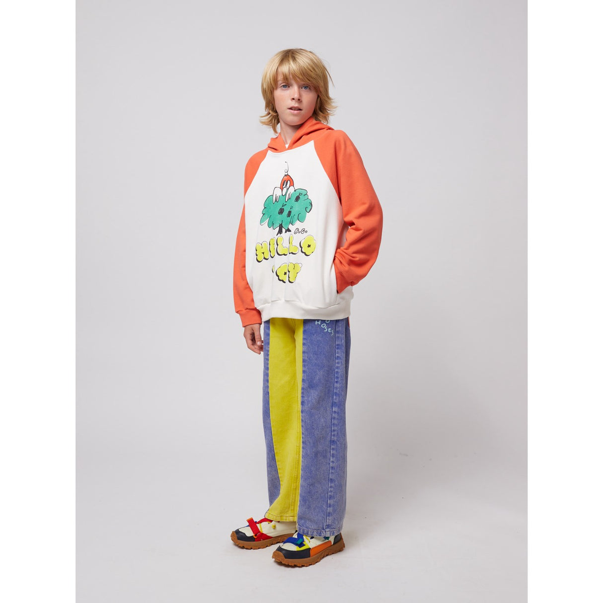 Bobo Choses Multicolor Hello Joy Ranglan Ermer Hettegenser