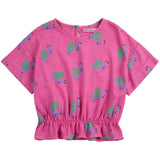 Bobo Choses Fuchsia Funny Snail All Over Woven Bluse