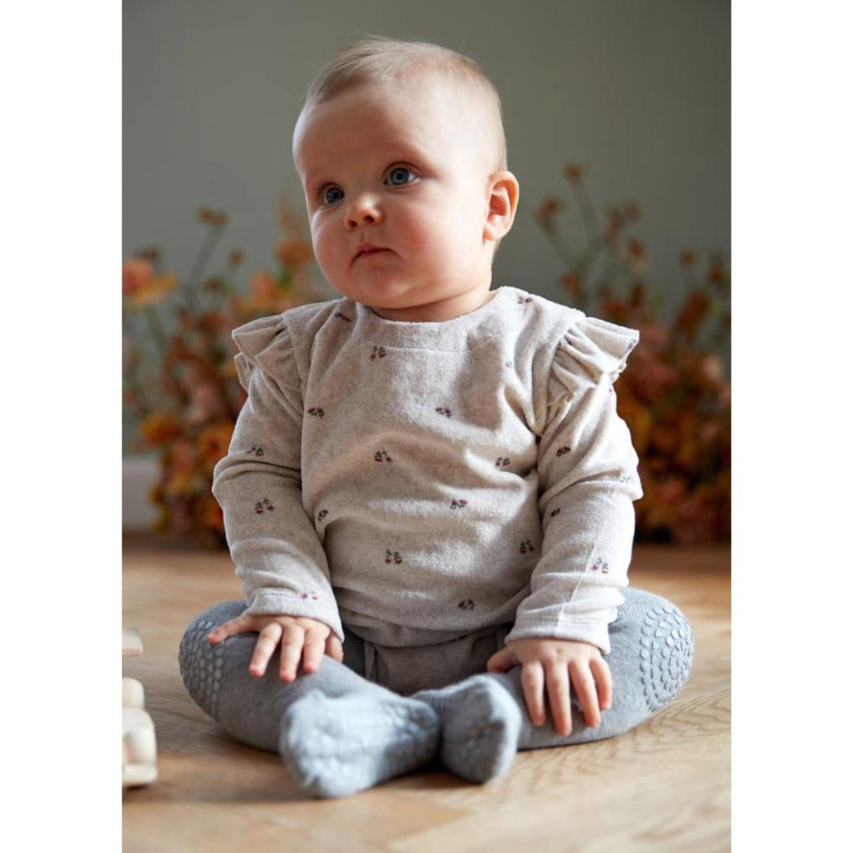 Gobabygo Grey Melange Crawling Strømpebukser Organic Bomull