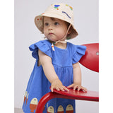 Bobo Choses Blue Morning Egg Ruffle Kjole