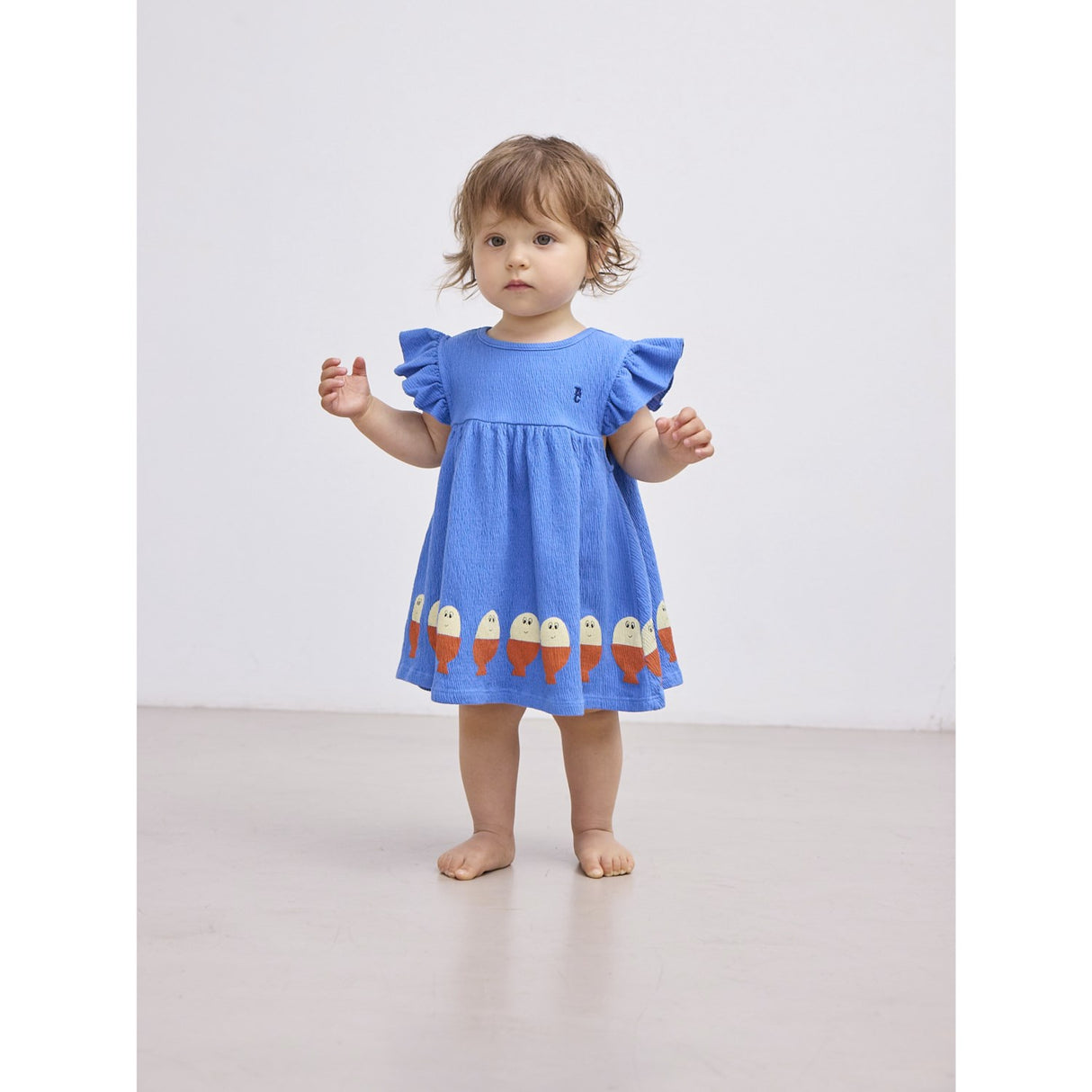 Bobo Choses Blue Morning Egg Ruffle Kjole