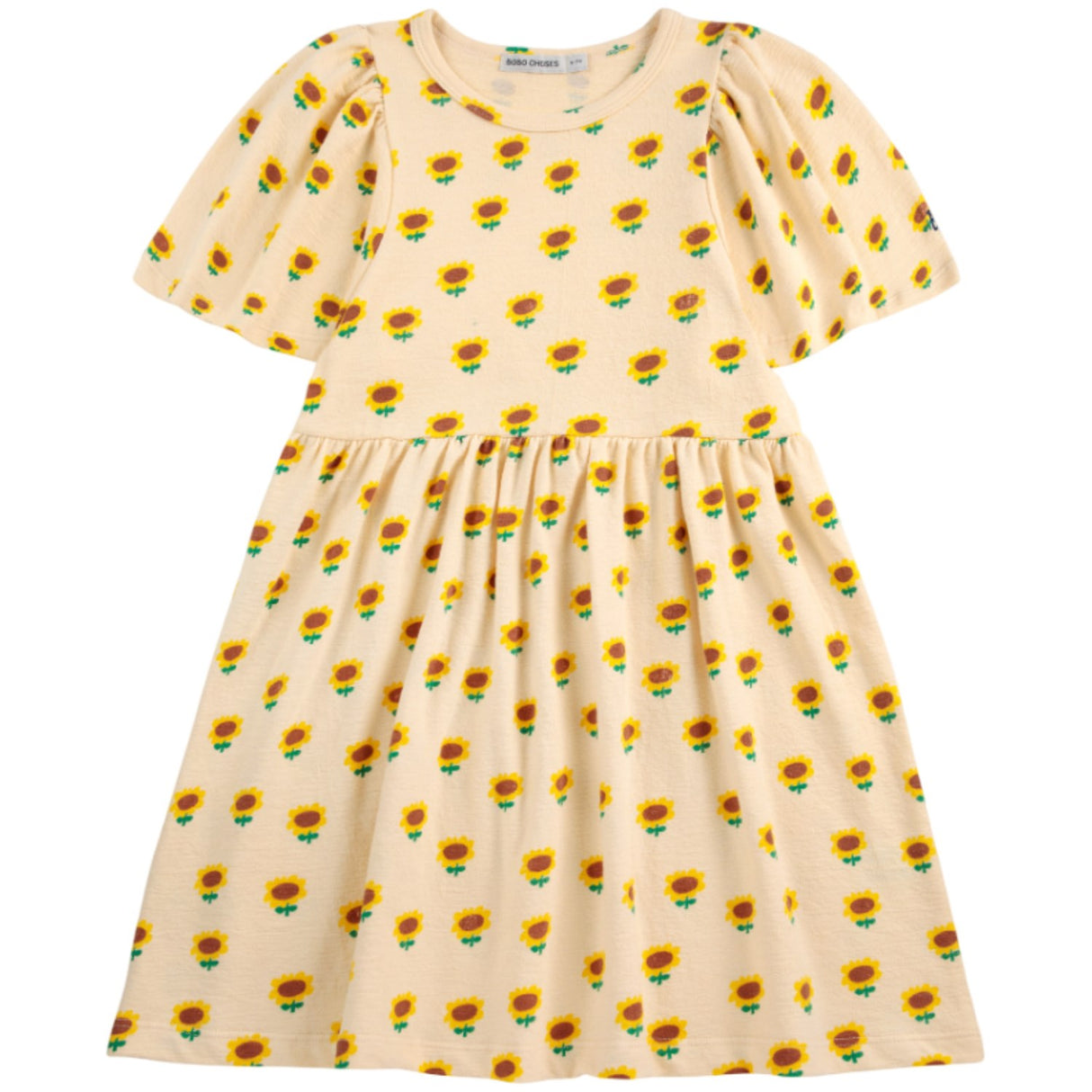 Bobo Choses Offwhite Sunflower All Over Kjole