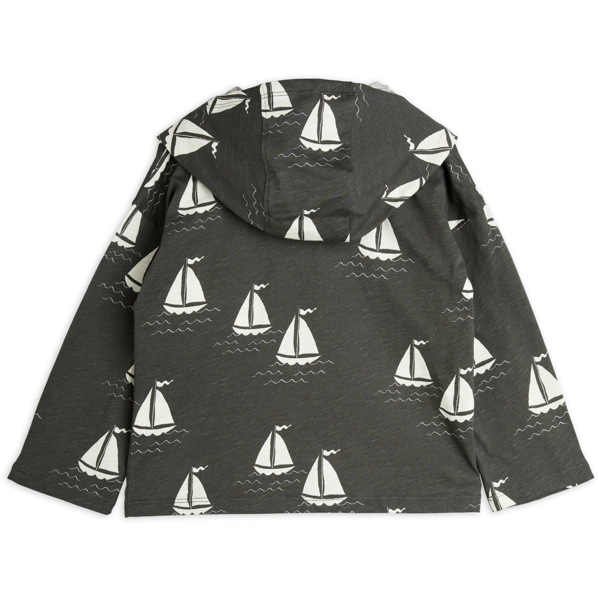 Mini Rodini Grey Sailing Boats AOP Hettegenser