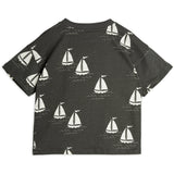 Mini Rodini Grey Sailing Boats AOP T-Shirt