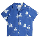 Mini Rodini Blue Sailing Boats AOP Woven Skjorte