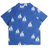 Mini Rodini Blue Sailing Boats AOP Woven Skjorte