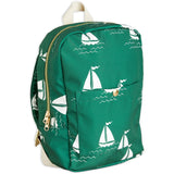 Mini Rodini Green Sailing Boats AOP Rygsekk