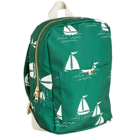 Mini Rodini Green Sailing Boats AOP Rygsekk