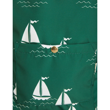 Mini Rodini Green Sailing Boats AOP Rygsekk