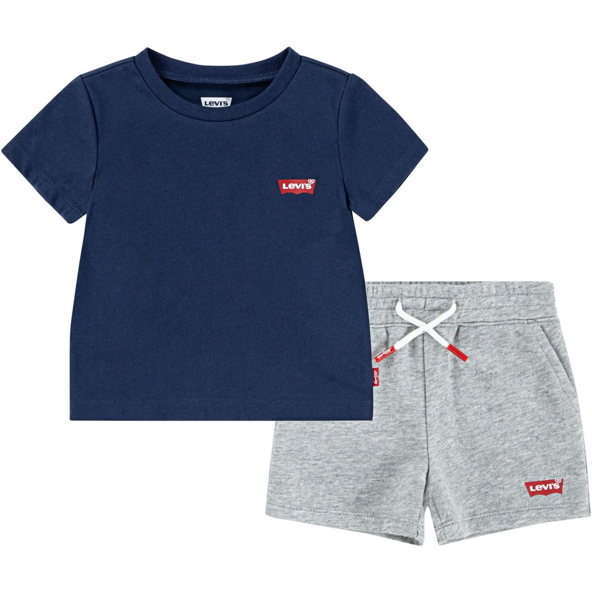Levi's Dress Blues Lvb Batwing Tee & Strikk Shorts Sett