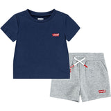 Levi's Dress Blues Lvb Batwing Tee & Strikk Shorts Sett