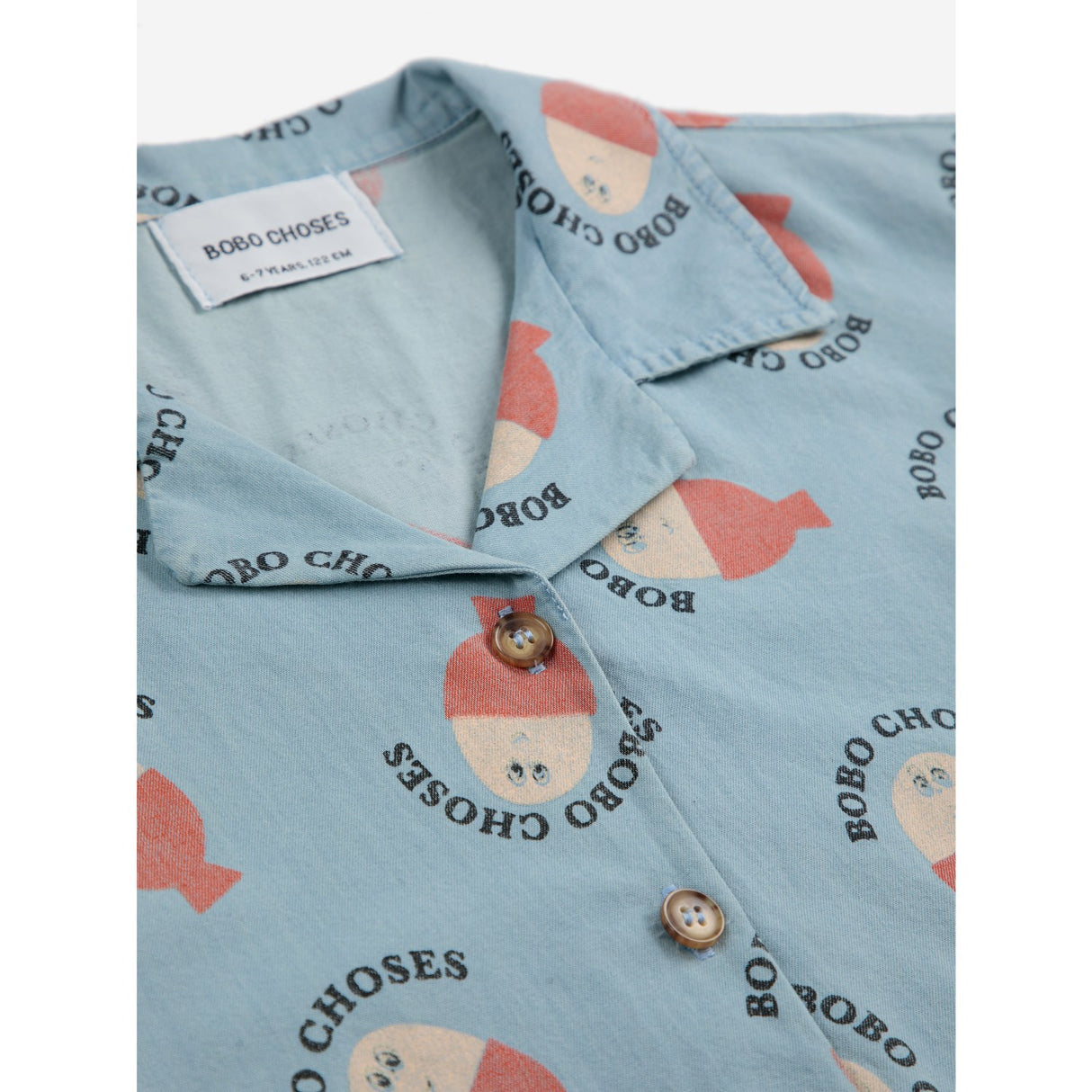 Bobo Choses Lys Blue Morning Egg All Over Lys Denim Skjorte