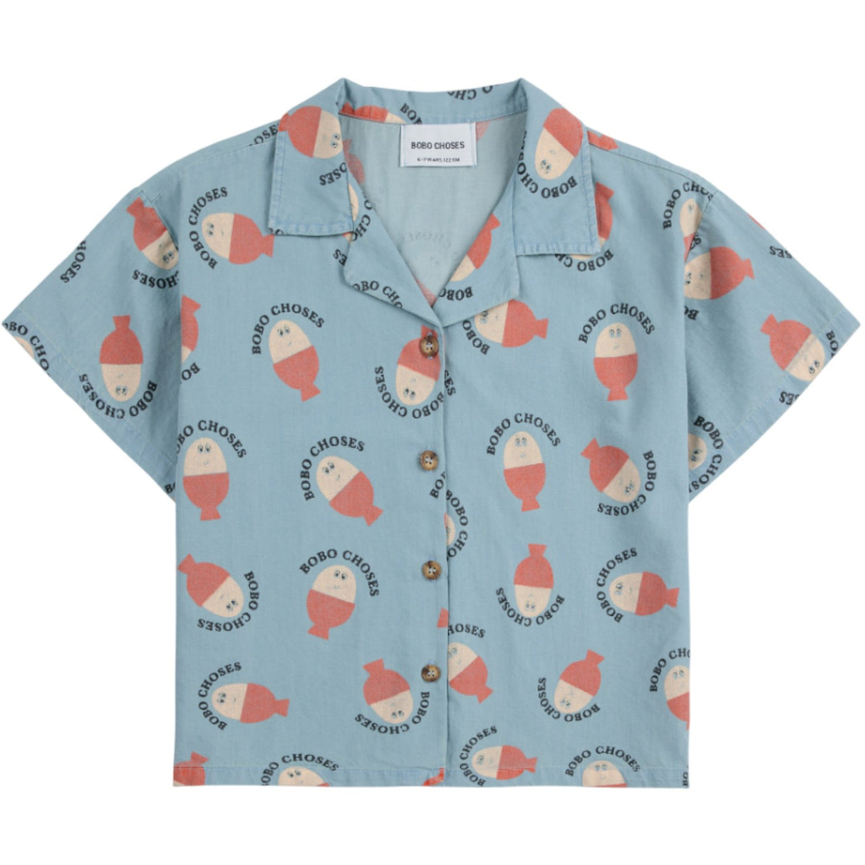 Bobo Choses Lys Blue Morning Egg All Over Lys Denim Skjorte