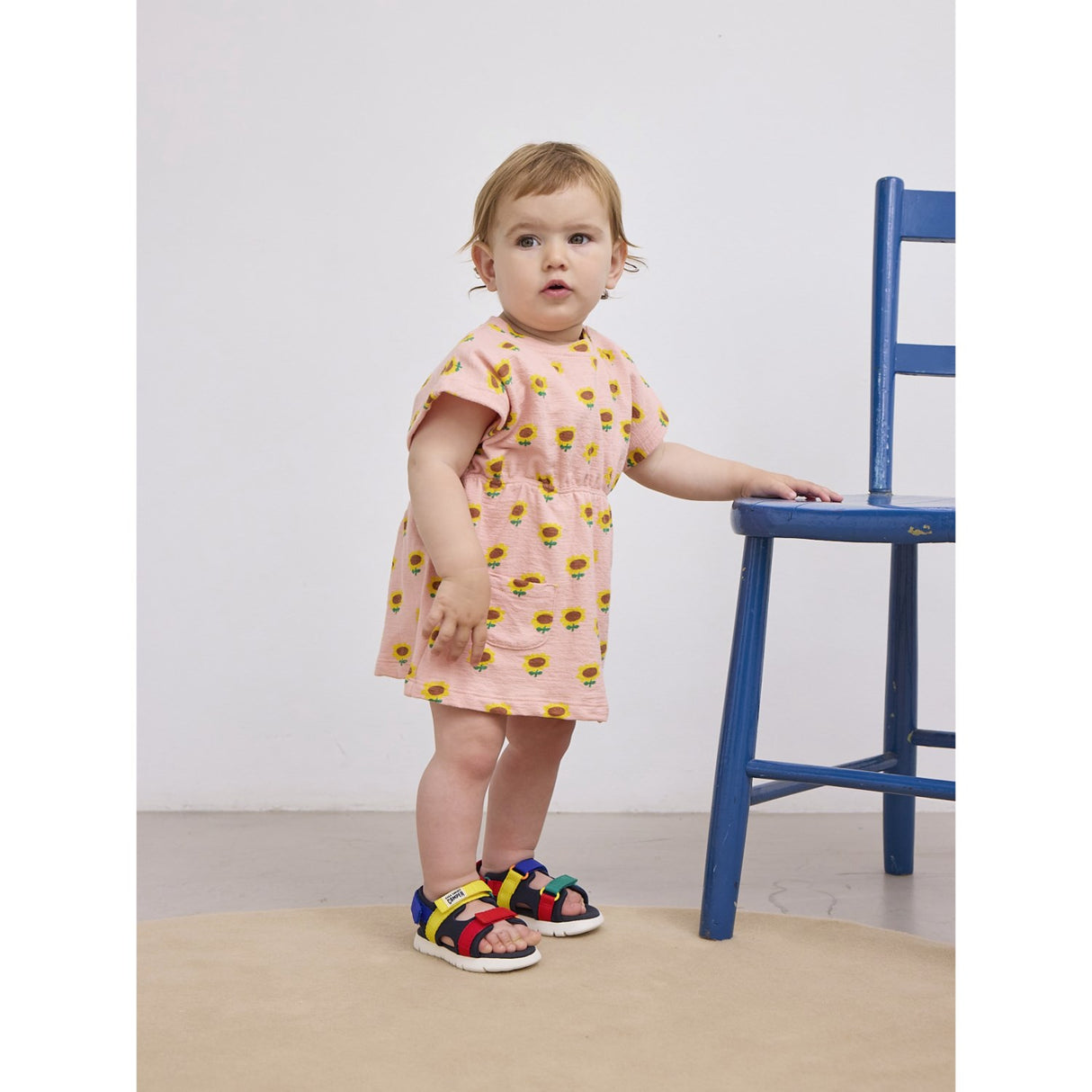 Bobo Choses Lys Pink Sunflower All Over Kjole