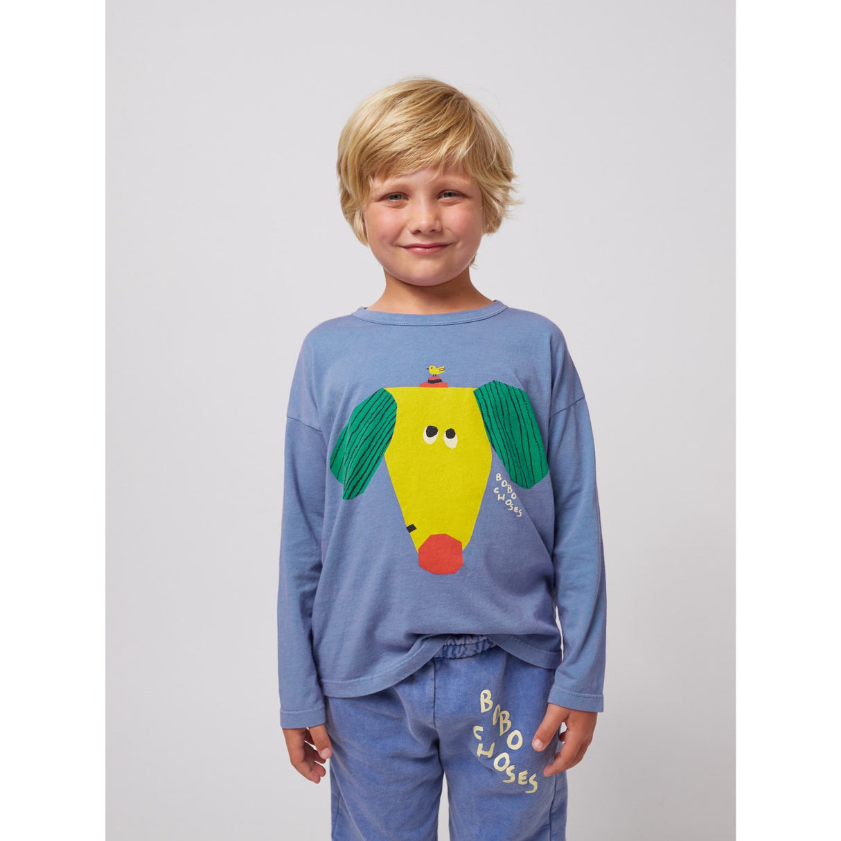 Bobo Choses Blue Happy Dog T-Skjorte