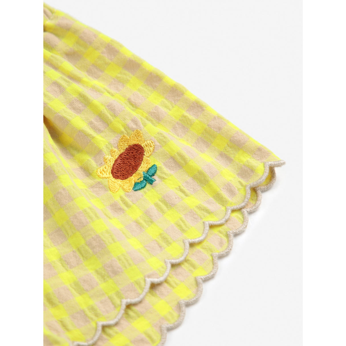 Bobo Choses Multicolor Vichy Ruffle Woven Shorts