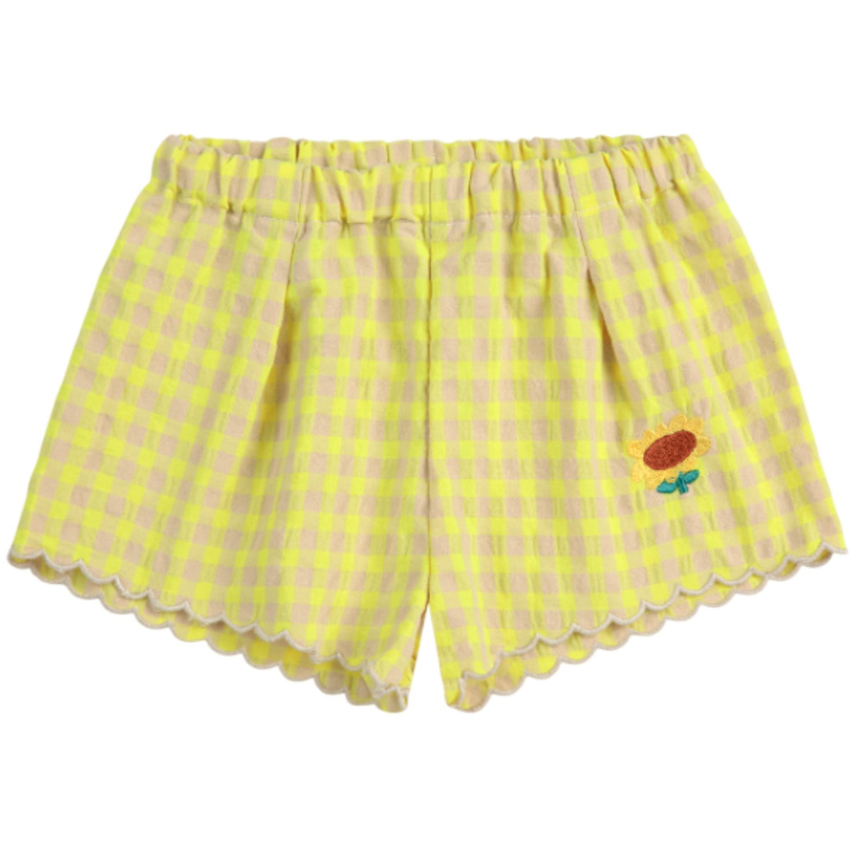 Bobo Choses Multicolor Vichy Ruffle Woven Shorts